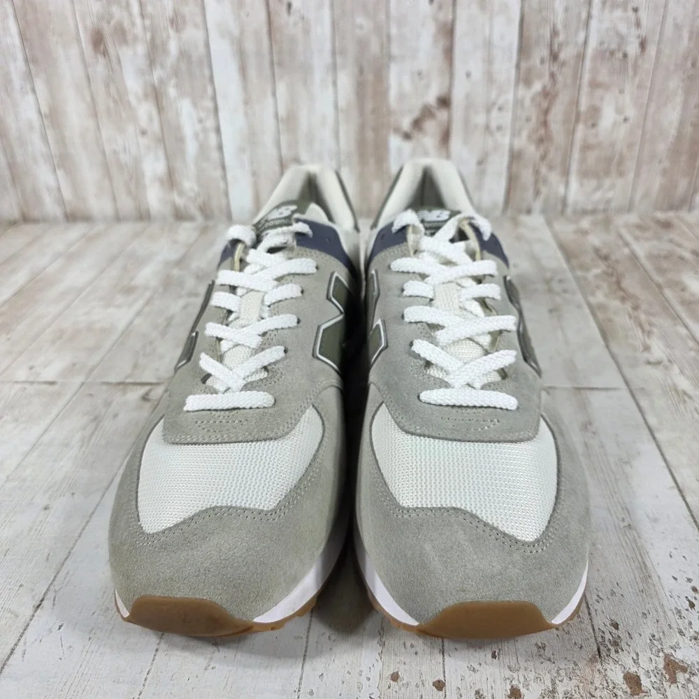 New Balance 574 Mens Sneakers Grey Olive Green U574FOD Low Top Shoes Size 12